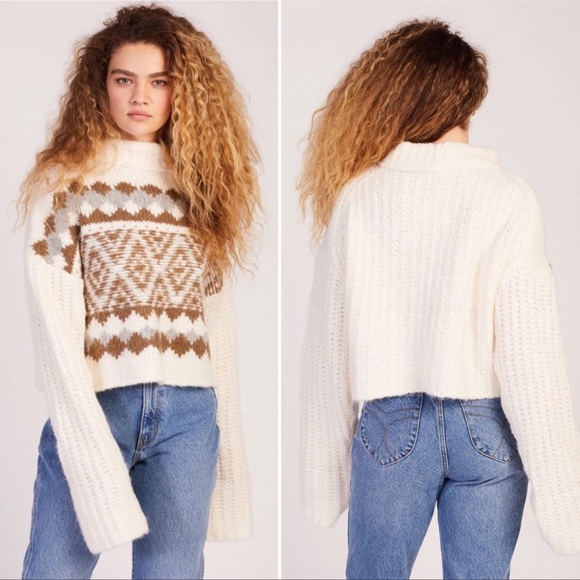 NEW Free People Alpine Pullover in Snowy Forest - Picture 14 of 14